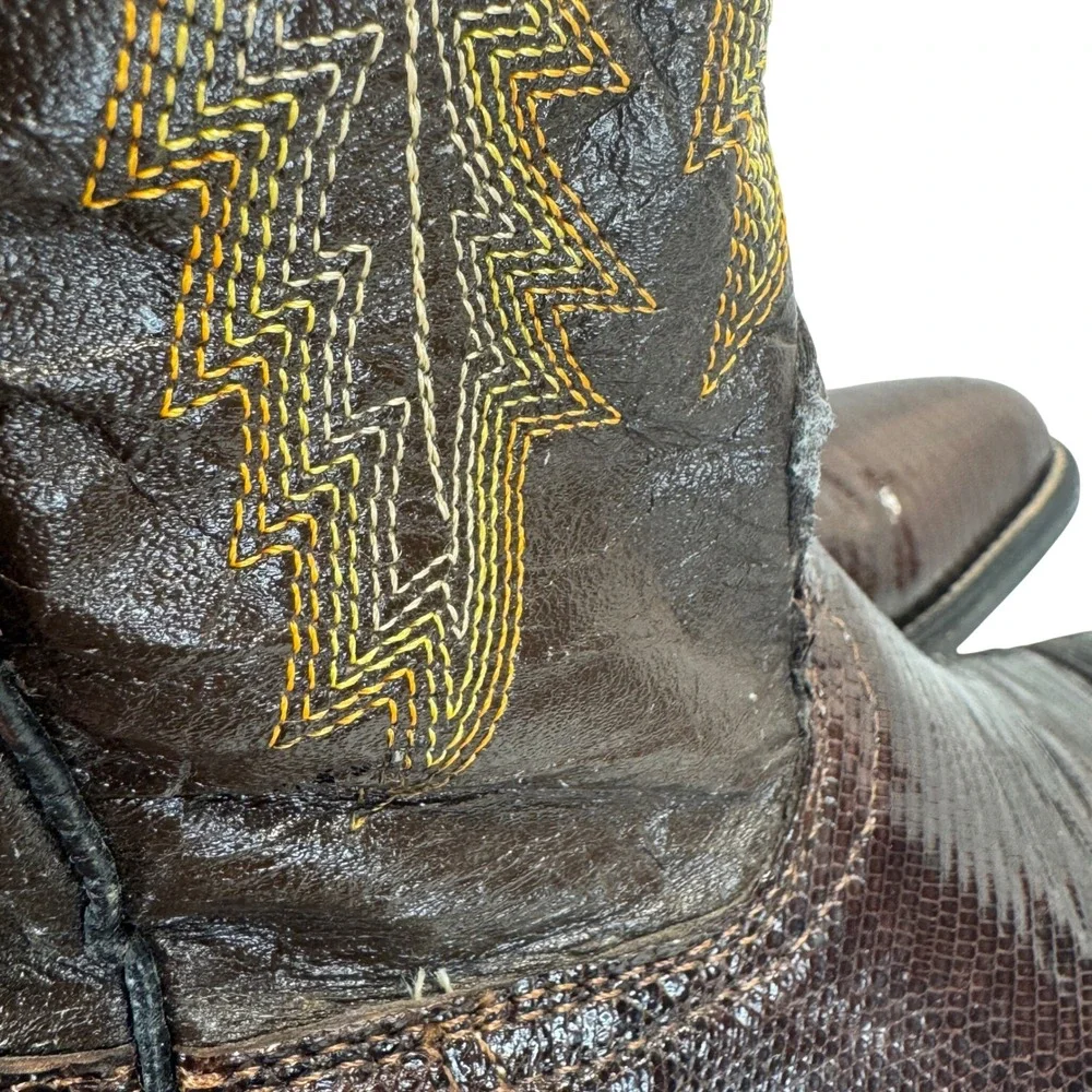 Circle‎ G Boots Womens 6.5 Brown Exotic Lizard Skin Leather Western Cowboy Boho